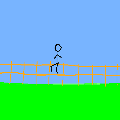 A guy sitting on a fence